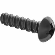 BSC PREFERRED Steel Rounded Head Thread-Forming Screws for Brittle Plastic Black Zinc-Plated No 14 Size 1 L, 5PK 90627A142